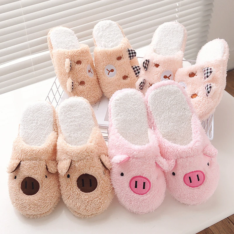 Autumn Winter Home Cotton Shoes Women Warm Plush Slippers Men Cute Cartoon Bear Pig Slides Women Couple Indoor Floor Footwear 
Autumn Winter Home Cotton Shoes Women Warm Plush Slippers Men Cute Cartoon Bear Pig Slides Women Couple Indoor Floor Footwear