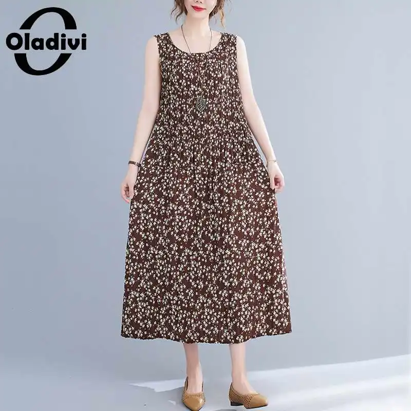 Женское плиссированное платье Oladivi, повседневное свободное платье без рукавов, с принтом в стиле бохо, пляжная одежда, 4XL, 5XL, 6XL, лето 2021
Женское плиссированное платье Oladivi, повседневное свободное платье без рукавов, с принтом в стиле бохо, пляжная одежда, 4XL, 5XL, 6XL, лето 2021