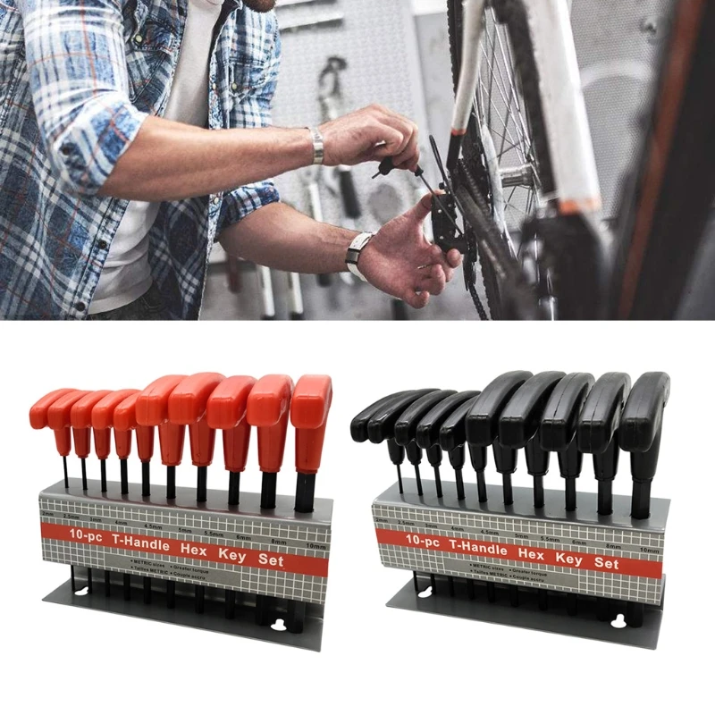 10 Pcs Universal T-Handle Hex Key Wrench Set Great Toruqe Practical Hand Tools New Type Auto Bike Motorbike
10 Pcs Universal T-Handle Hex Key Wrench Set Great Toruqe Practical Hand Tools New Type Auto Bike Motorbike