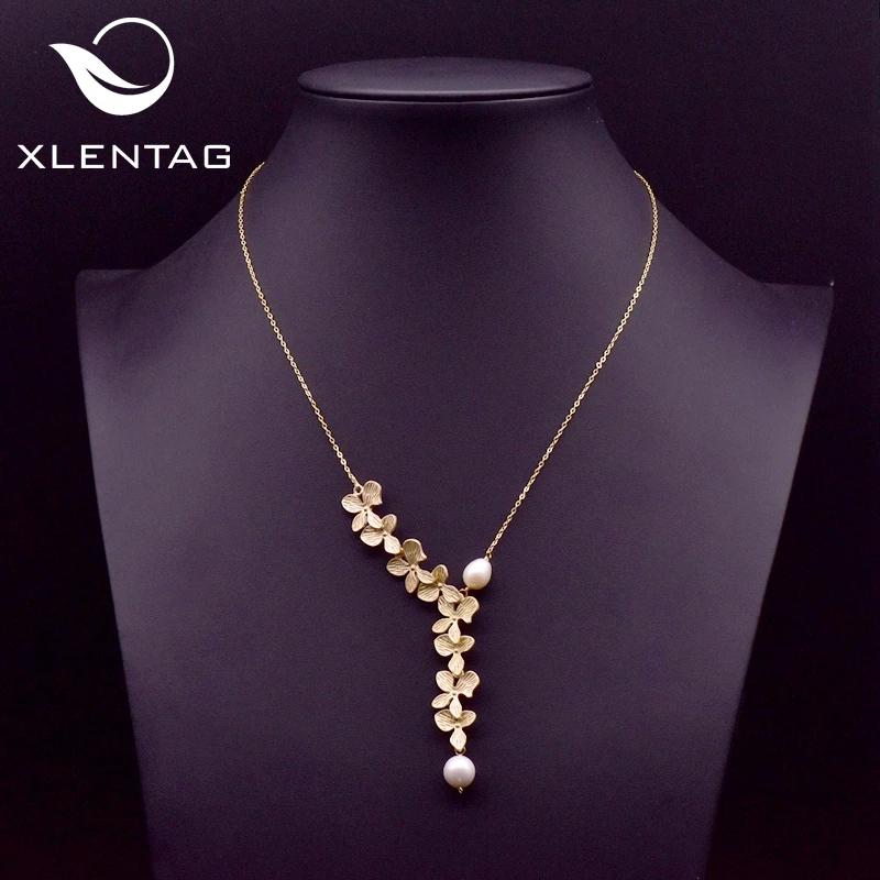 XlentAg 925 Sterling Silver Leaf Necklace Natural Fresh Water Pearl Pendant Necklace For Women Wedding Fine Jewelry GN0110 
XlentAg 925 Sterling Silver Leaf Necklace Natural Fresh Water Pearl Pendant Necklace For Women Wedding Fine Jewelry GN0110