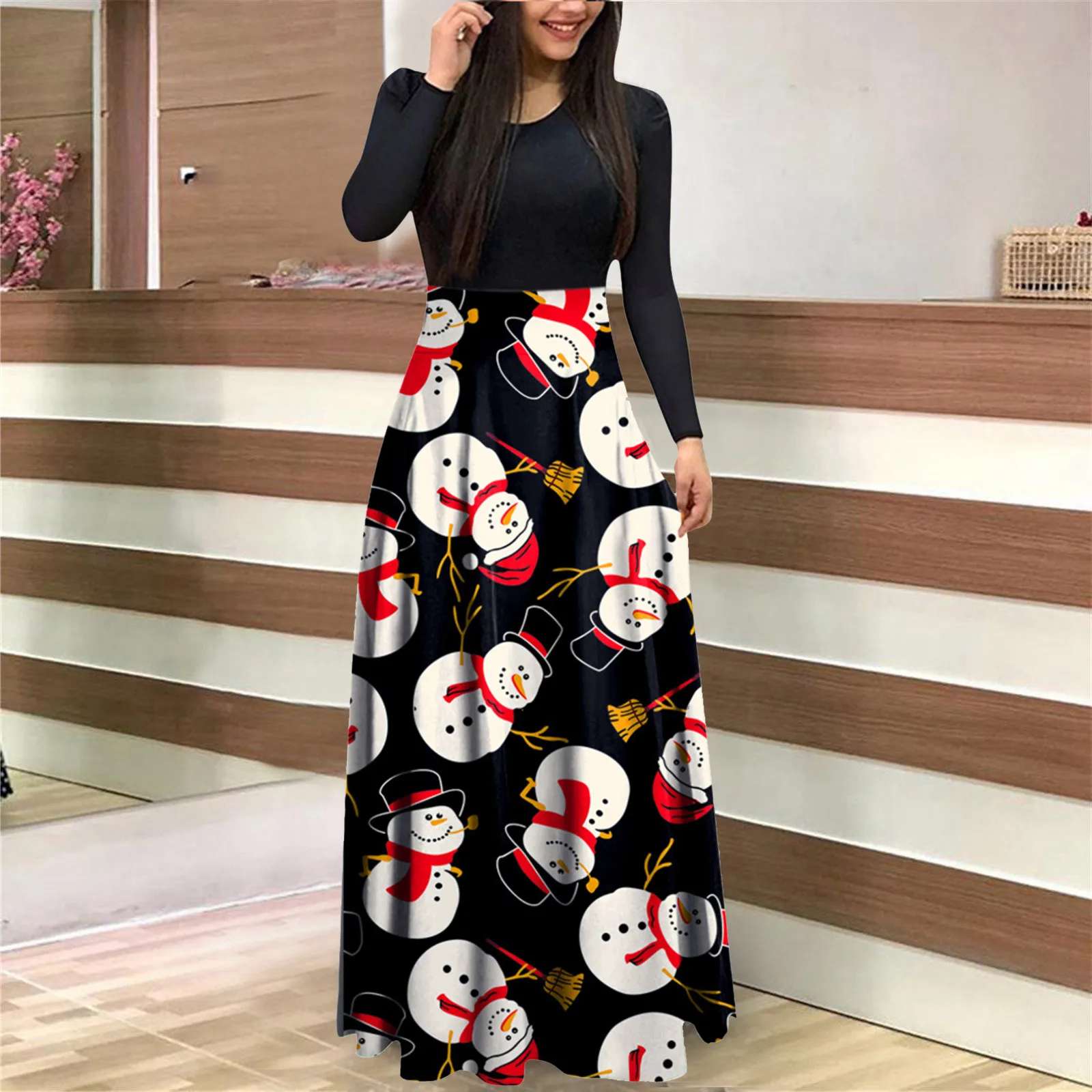 Dresses For Women 2021 Christmas Printed Long Sleeve O Neck 1950s Housewife Evening Party Maxi Prom Dress Vestidos De Mujer
Dresses For Women 2021 Christmas Printed Long Sleeve O Neck 1950s Housewife Evening Party Maxi Prom Dress Vestidos De Mujer