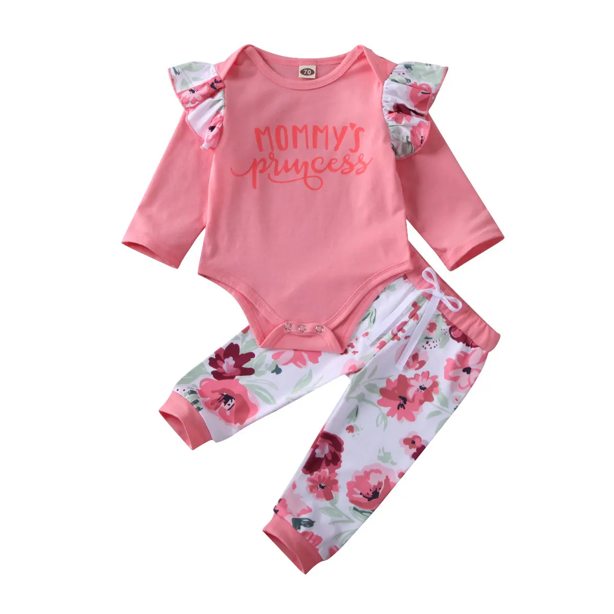Baby Girl ClothesPrincess Infant Baby Girl Kid Romper Jumpsuit Flower Print Trousers Pants Set