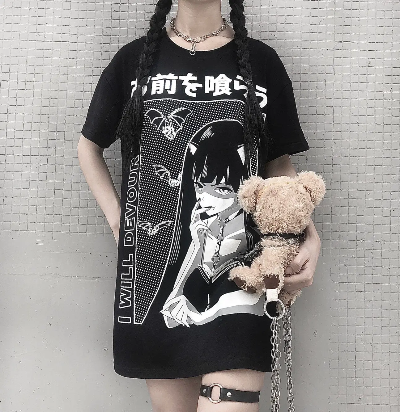 2021 Harajuku Loose Long T-shirts Women Gothic Streetwear Oversized Black T-shirts Grunge Printed Fashion Female Vintage Tops
2021 Harajuku Loose Long T-shirts Women Gothic Streetwear Oversized Black T-shirts Grunge Printed Fashion Female Vintage Tops