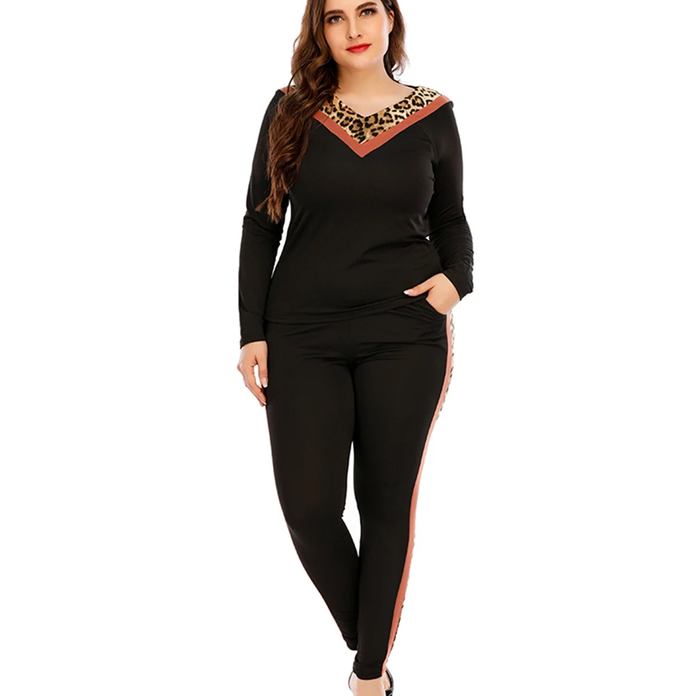 Sale Women Two Piece Set 6XL Plus Size Leopard Side Print Shirts+Pants Tracksuit Pocket Female Clothing Sets Casual Outfits D30
Sale Women Two Piece Set 6XL Plus Size Leopard Side Print Shirts+Pants Tracksuit Pocket Female Clothing Sets Casual Outfits D30