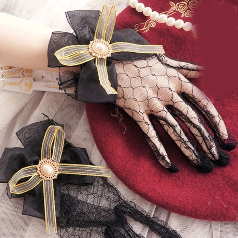 Mesh Lace Full Finger Gloves for Women Mesh Lace Ornament Lace Bow Glove Lolita Elegant Gloves for Wedding Dinner
Mesh Lace Full Finger Gloves for Women Mesh Lace Ornament Lace Bow Glove Lolita Elegant Gloves for Wedding Dinner