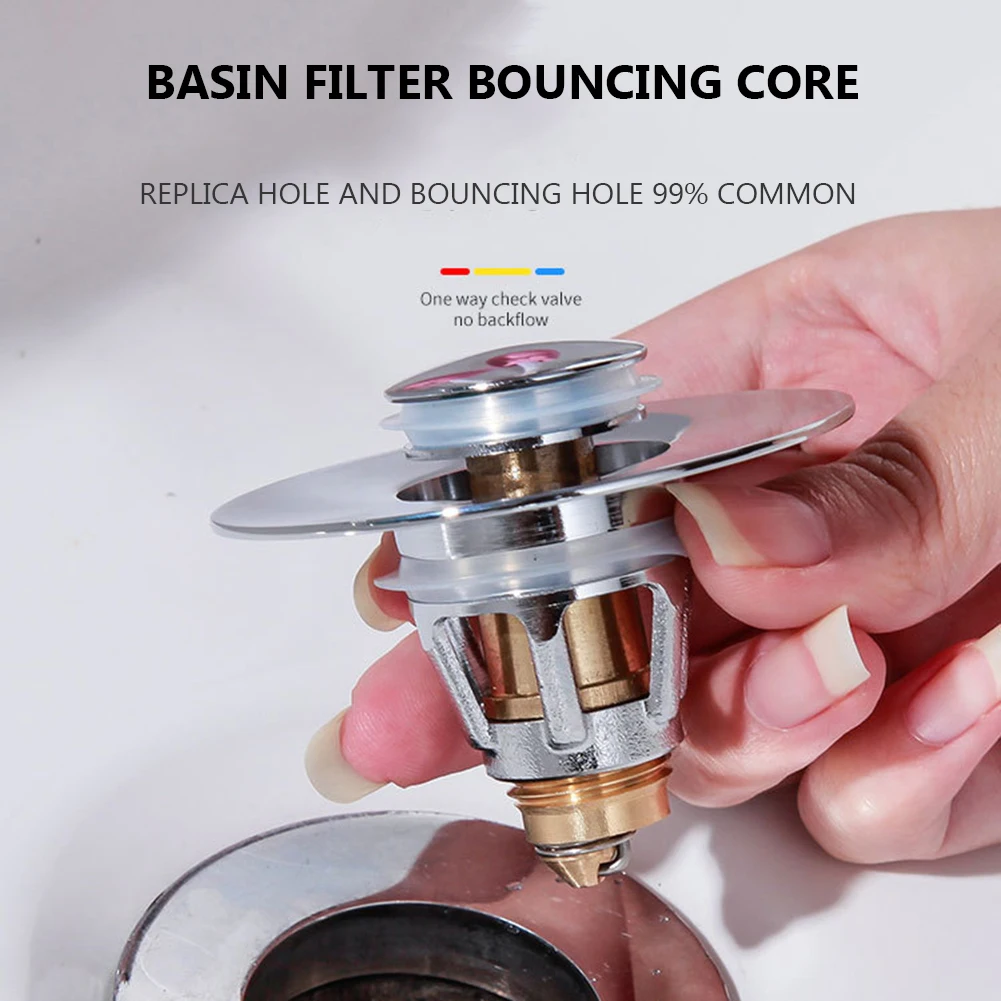 Stainless Steel Pop-Up Bounce Core Basin Drain Filter Hair Catcher Basin Bounce Core Drain Filter Sink Strainer Plug 
Stainless Steel Pop-Up Bounce Core Basin Drain Filter Hair Catcher Basin Bounce Core Drain Filter Sink Strainer Plug