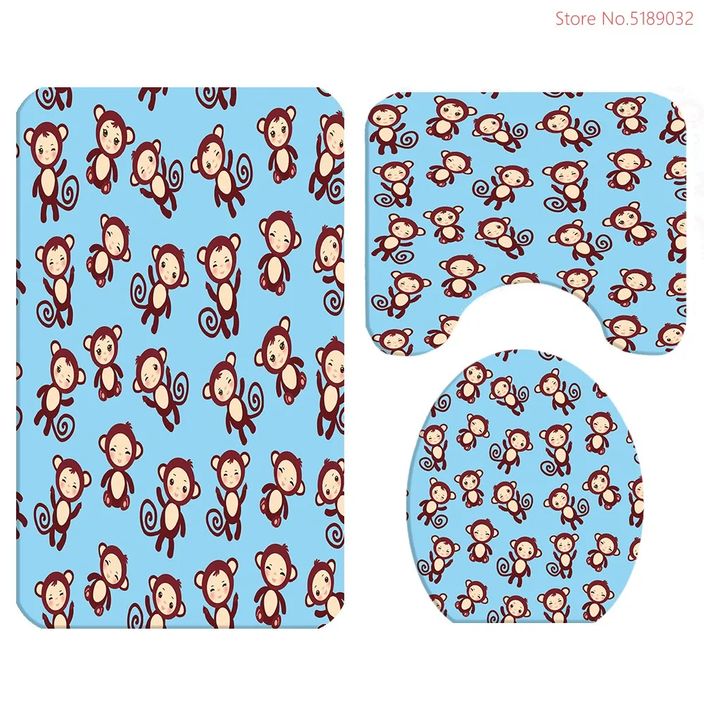 Cartoon Bathroom Set Monkey Animals Anti Slip Bath Mat Rugs Toilet Lid Cover 3 Piece Bathroom Mat Sets Dropshipping
Cartoon Bathroom Set Monkey Animals Anti Slip Bath Mat Rugs Toilet Lid Cover 3 Piece Bathroom Mat Sets Dropshipping