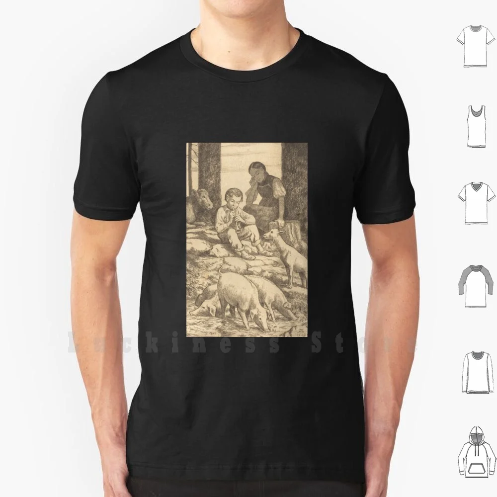 

Футболка с изображением пасторального Бога Ханса Thoma, хлопковая футболка «сделай сам» большого размера, Женское Искусство 19-го века, художн...