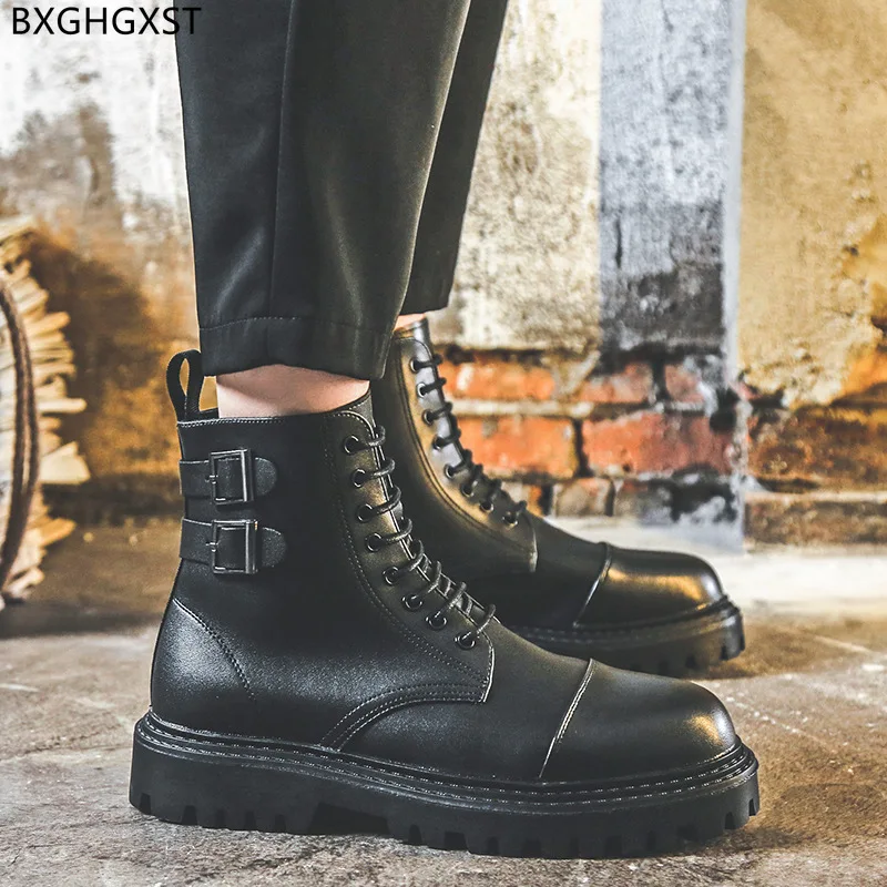 Motorcycle Boots for Men Male Leather Casual Shoes Martin Boots for Man 2022 Double Monk Strap Winter Boots Men Platform Shoes
Motorcycle Boots for Men Male Leather Casual Shoes Martin Boots for Man 2022 Double Monk Strap Winter Boots Men Platform Shoes