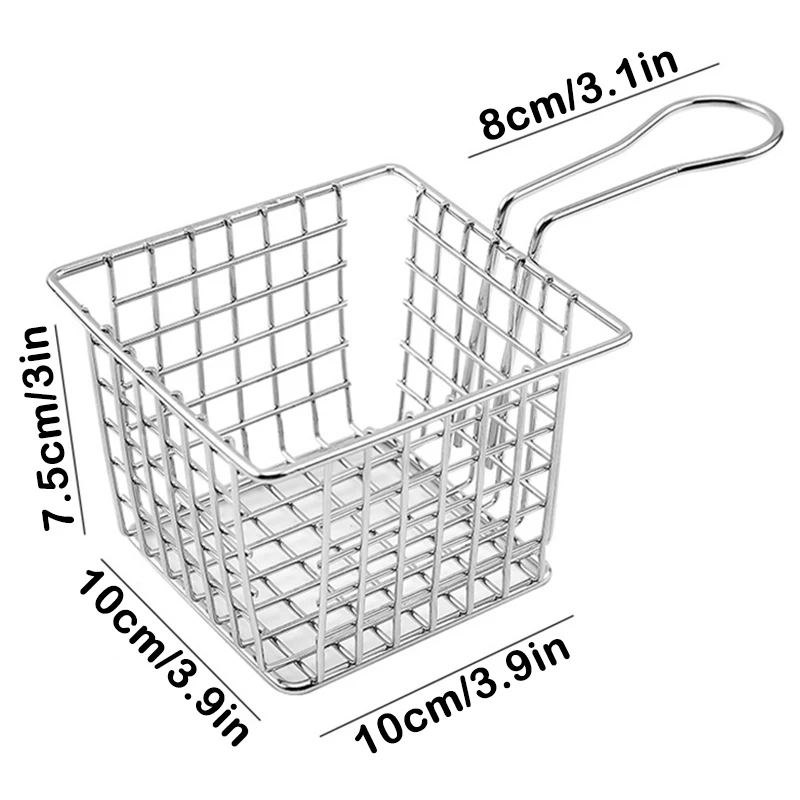 Stainless Steel Deep Fry Basket Square Mini Fried Food Frying Filter with Short Handle Net Container Kitchen Cooking Tools BJS
Stainless Steel Deep Fry Basket Square Mini Fried Food Frying Filter with Short Handle Net Container Kitchen Cooking Tools BJS