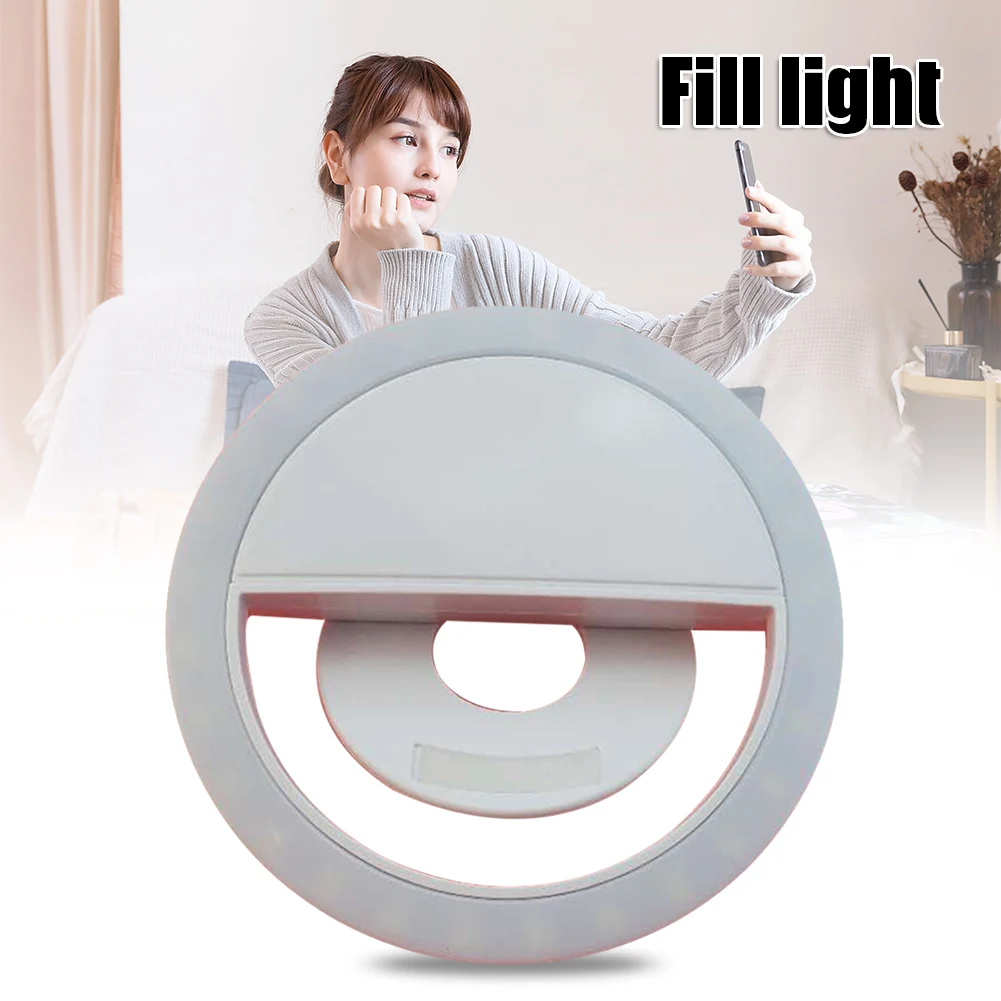 Rechargeable White Round Shape Selfie Ring Light with 28 LED Beads for Smart Phone Camera PUO88
Rechargeable White Round Shape Selfie Ring Light with 28 LED Beads for Smart Phone Camera PUO88
