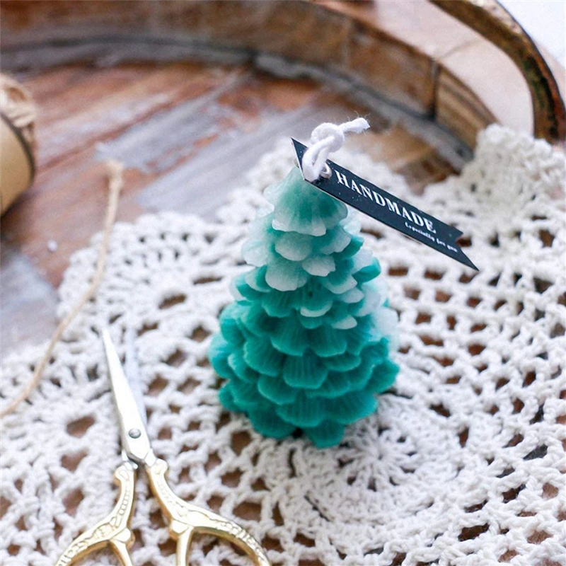 3D Christmas Tree Silicone Candle Mold for Candle Making, Xmas Pine Tree Soap Molds DIY Cake Decorating Candle Making Supplies