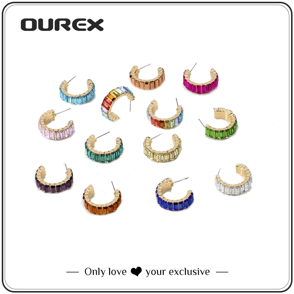 OUREX High Quality Rainbow Stud Earrings Cubic Engagement Earrings for Women Eternity Colors Earrings Females Jewelry Wholesale
OUREX High Quality Rainbow Stud Earrings Cubic Engagement Earrings for Women Eternity Colors Earrings Females Jewelry Wholesale