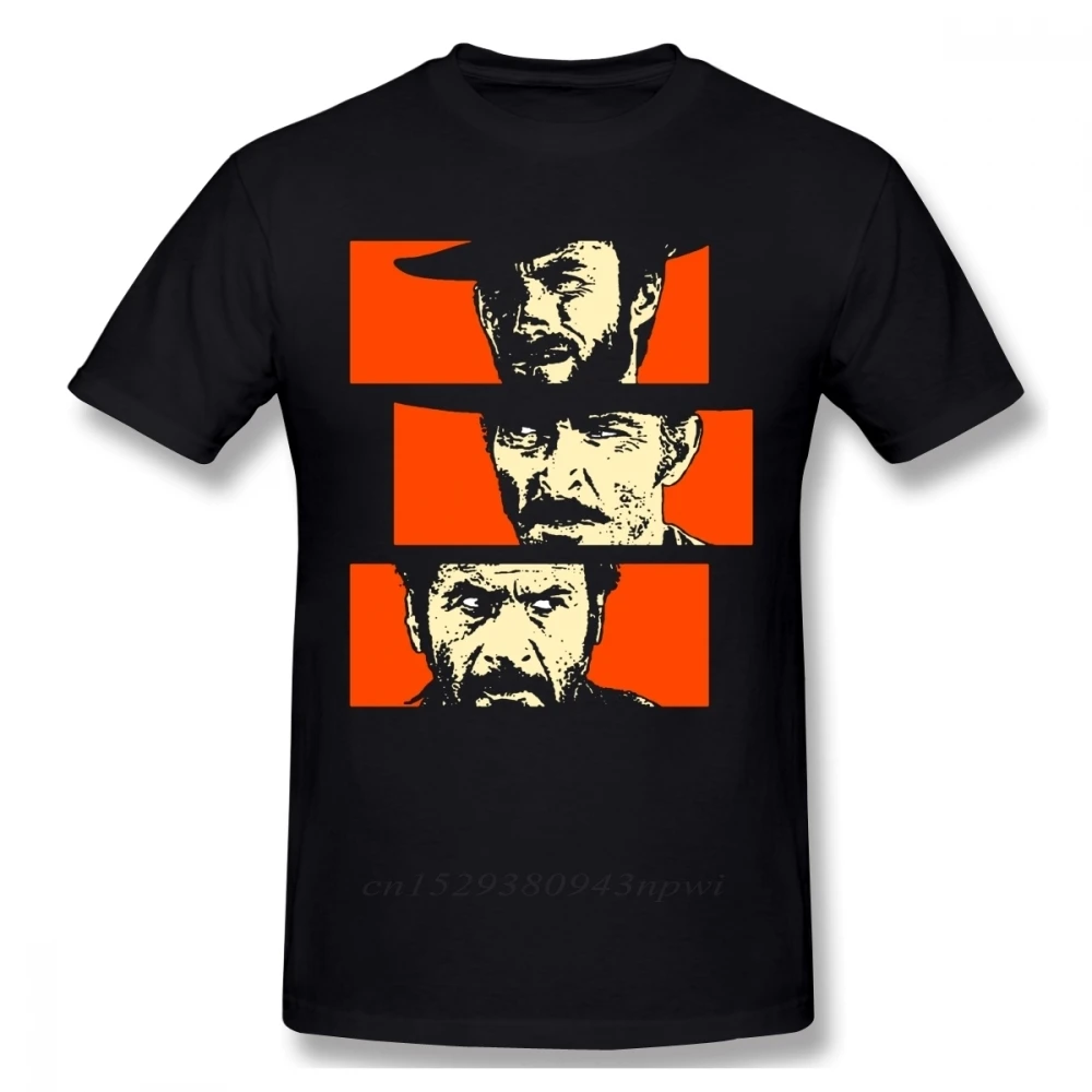 The Good the Bad and Ugly Blondie Angel Eyes Tuco Cowboy Cotton T Shirt Male Quality Il buono brutto cattivo Crewneck Tee shirt
The Good the Bad and Ugly Blondie Angel Eyes Tuco Cowboy Cotton T Shirt Male Quality Il buono brutto cattivo Crewneck Tee shirt