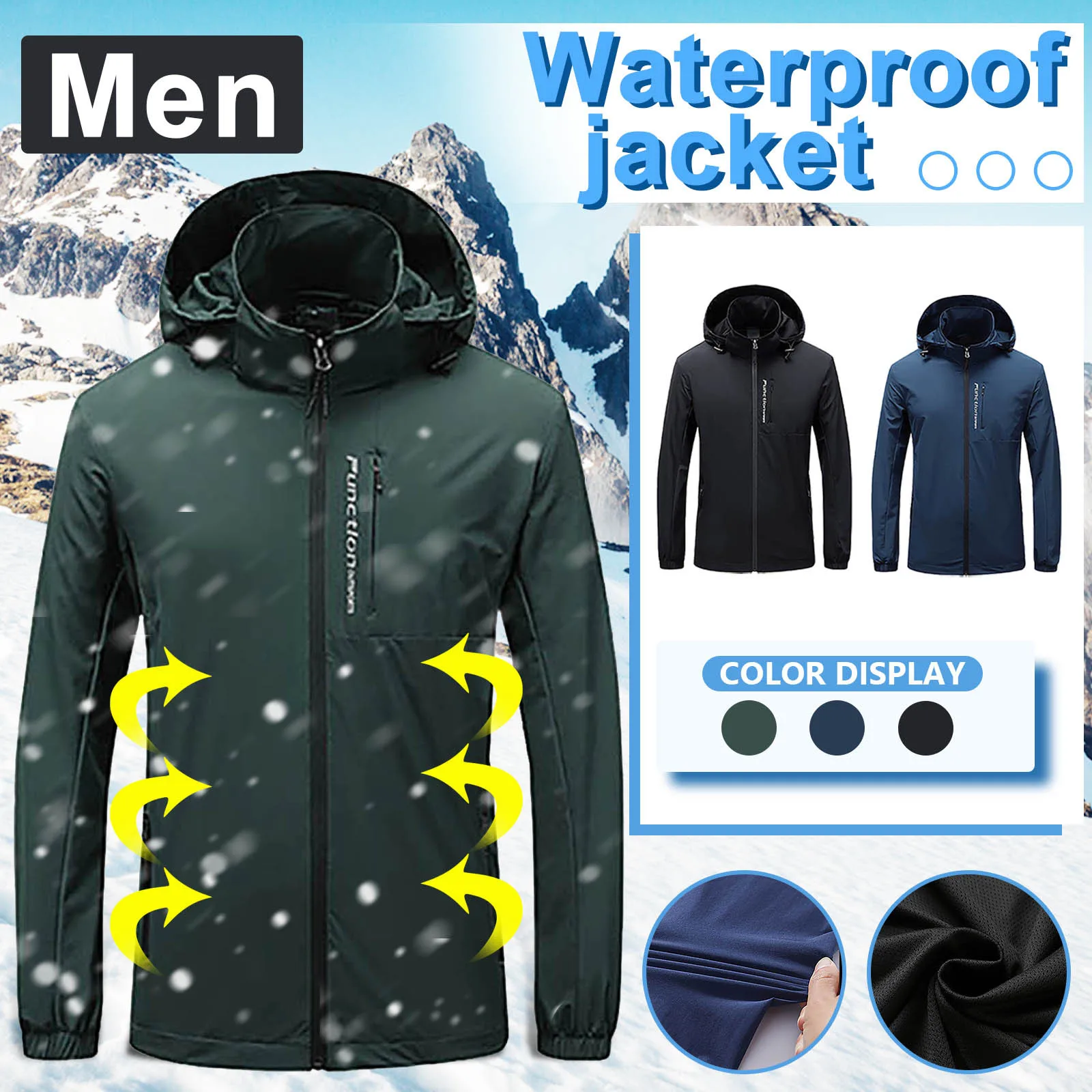 Мужская и Женская куртка, осенне-зимняя водонепроницаемая куртка с капюшоном
Мужская и Женская куртка, осенне-зимняя водонепроницаемая куртка с капюшоном