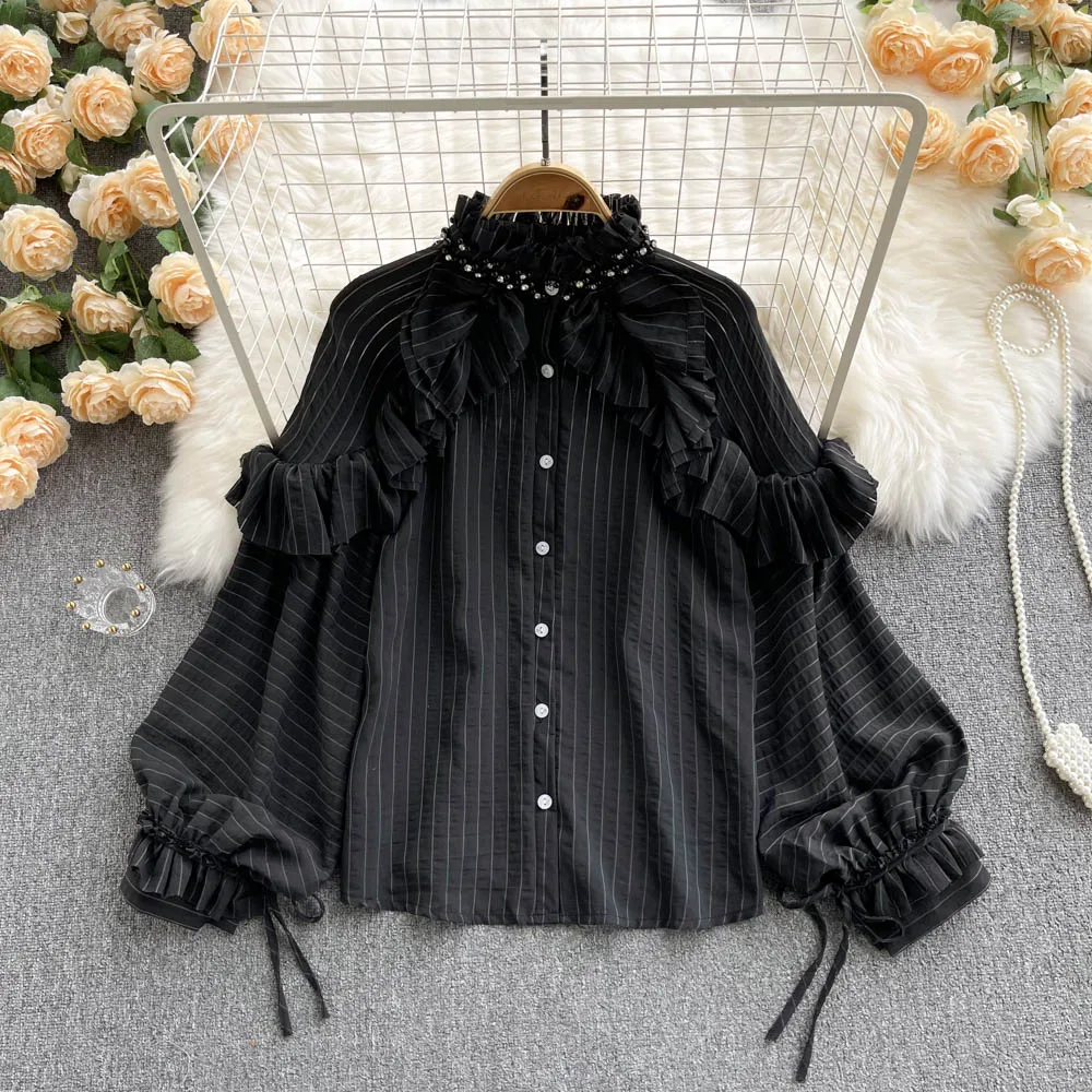 VANOVICH French Retro Palace Style Diamond-studded Ruffled Shirt 2022 Autumn and Winter New Shirt Women
VANOVICH French Retro Palace Style Diamond-studded Ruffled Shirt 2022 Autumn and Winter New Shirt Women