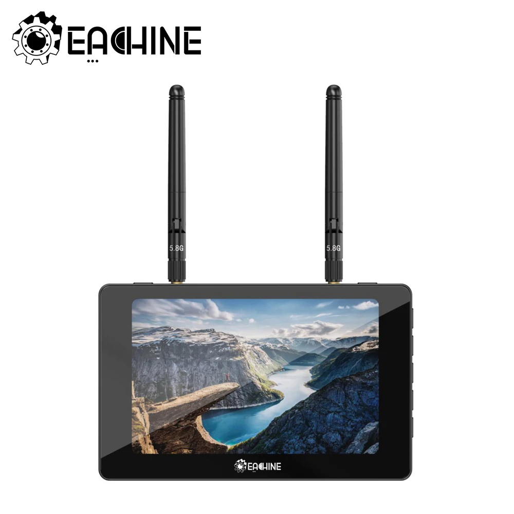 Eachine Moneagle 5 дюймов IPS 800x480 5,8 ГГц 40CH Diversity Receiver 1000Lux FPV Monitor HD Display для RC Drone Radio Controller On - Монитор FPV Eachine Moneagle 5 дюймов с IPS-экраном разрешением 800x480, приемником Diversity на 40 каналов, яркостью 1