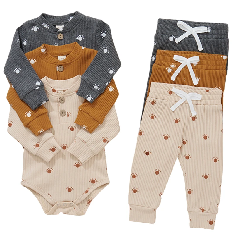 Infant Newborn Baby Girl Boy Spring Autumn Ribbed/Plaid Solid Clothes Sets Long Sleeve Bodysuits + Elastic Pants 2PCs Outfits
Infant Newborn Baby Girl Boy Spring Autumn Ribbed/Plaid Solid Clothes Sets Long Sleeve Bodysuits + Elastic Pants 2PCs Outfits