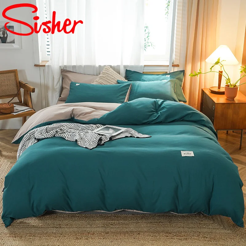 Modern Luxury Bedding Sets Simple King Size Duvet Cover Sets 220x240cm Single Queen Bed Linen Adult Dark Green Bedclothes Sheets 
Modern Luxury Bedding Sets Simple King Size Duvet Cover Sets 220x240cm Single Queen Bed Linen Adult Dark Green Bedclothes Sheets