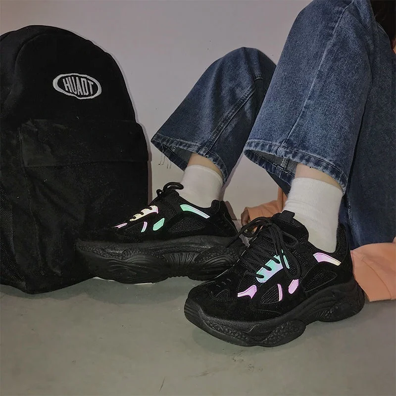 Casual Shoes Reflective Women Sneakers Platform Chunky Fashion Mesh Comfortable Thick Sole Ladies White Flats Vulcanize Shoes
Casual Shoes Reflective Women Sneakers Platform Chunky Fashion Mesh Comfortable Thick Sole Ladies White Flats Vulcanize Shoes