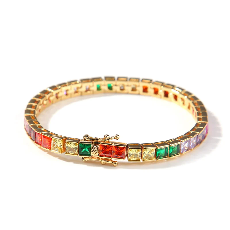 Hip Hop Bling Iced Out Colored Zircon Tennis Link Chain Bracelet For Men Women Unisex Rapper Jewelry Drop Shipping
Hip Hop Bling Iced Out Colored Zircon Tennis Link Chain Bracelet For Men Women Unisex Rapper Jewelry Drop Shipping