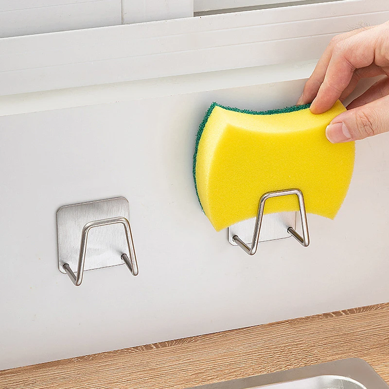 Kitchen Sink Adhesive Sponge Holder Sticky Hook Drain Drying Rack Stainless Steel Storage Holder Kitchen Sink Accessories
Kitchen Sink Adhesive Sponge Holder Sticky Hook Drain Drying Rack Stainless Steel Storage Holder Kitchen Sink Accessories