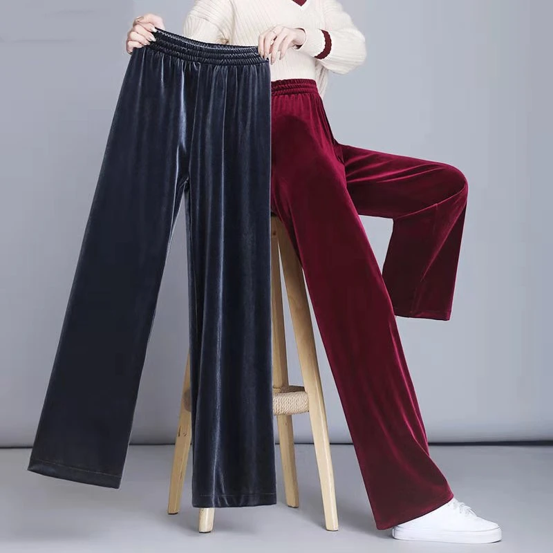 Spring/Autumn Women's Wide Leg Pants Soft Pleuche Fabric Full Length Elastic Hight Waist Loose Oversized Straight Fashion Pants
Spring/Autumn Women's Wide Leg Pants Soft Pleuche Fabric Full Length Elastic Hight Waist Loose Oversized Straight Fashion Pants