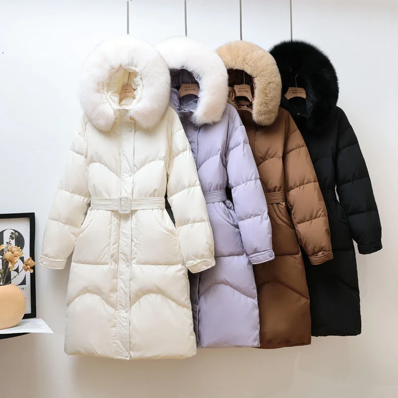 2021 winter new Korean large wool collar down jacket women's middle and long style over the knee and waist, thin and thickened
2021 winter new Korean large wool collar down jacket women's middle and long style over the knee and waist, thin and thickened