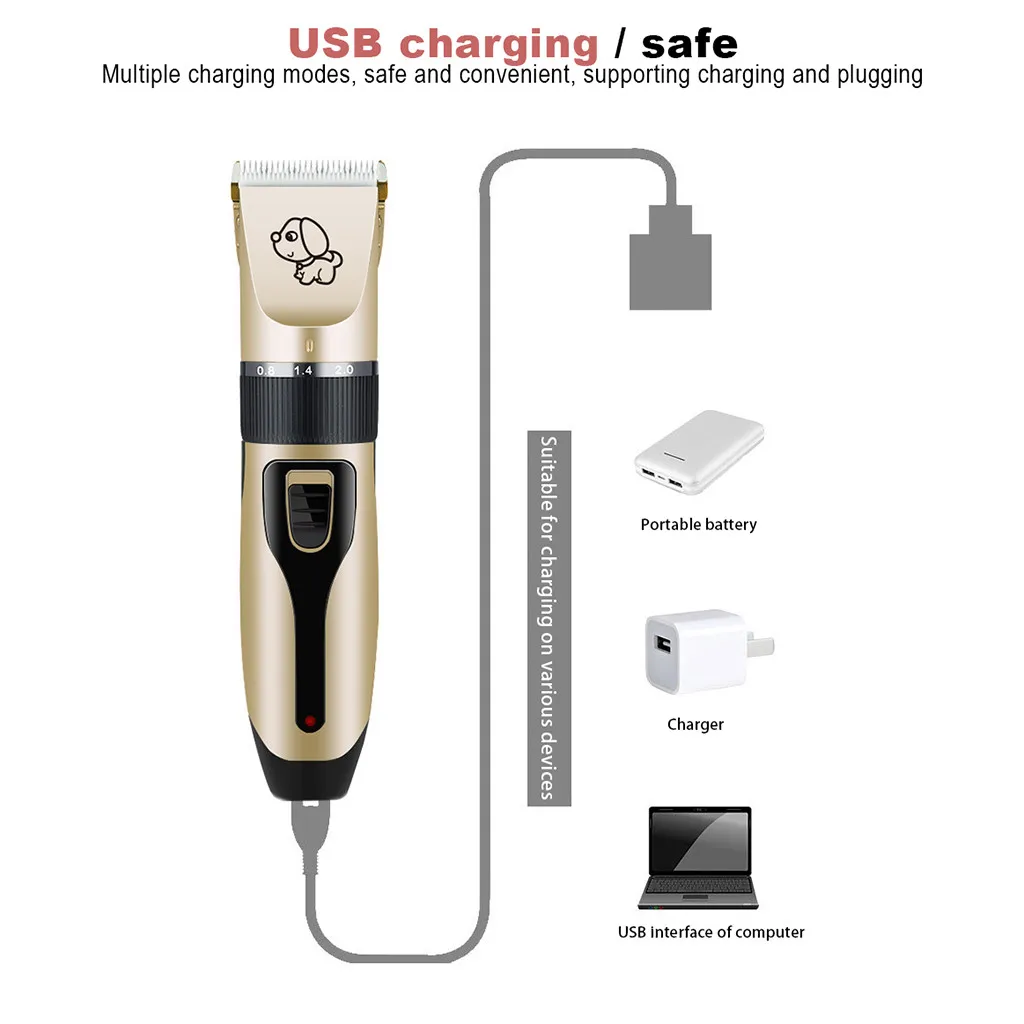 Rechargeable Low-noise Cat Dog Hair Trimmer Electrical Pet Hair Clipper Remover Cutter Grooming Pets Haircut Machine Z0414 
Rechargeable Low-noise Cat Dog Hair Trimmer Electrical Pet Hair Clipper Remover Cutter Grooming Pets Haircut Machine Z0414