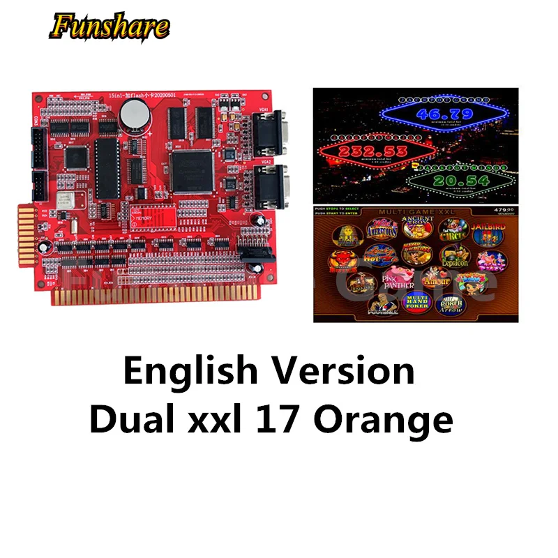 Dual XXL 17 Orange English Dual Screen Video Casino Slot machine Multi Game Board
Dual XXL 17 Orange English Dual Screen Video Casino Slot machine Multi Game Board