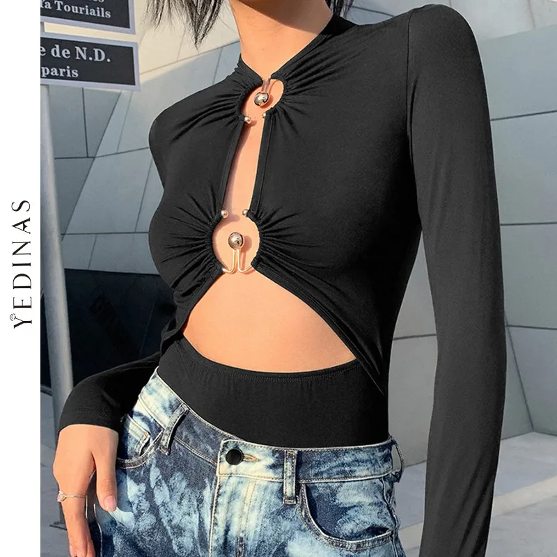 Yedinas Bodysuits Sexy Women Black Hollow Out Ring Round Neck Skinny Elastic Solid Fashion Trendy Tide Spring 2021 Body Outfits
Yedinas Bodysuits Sexy Women Black Hollow Out Ring Round Neck Skinny Elastic Solid Fashion Trendy Tide Spring 2021 Body Outfits