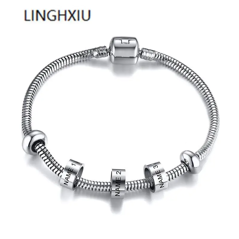 Stainless Steel Beads Bracelet Name Customized Bangle Women 's Free Laser Engrave Nameplated Family Bestfriend Sister Jewelry
Stainless Steel Beads Bracelet Name Customized Bangle Women 's Free Laser Engrave Nameplated Family Bestfriend Sister Jewelry
