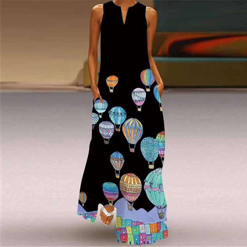 Summer Women Girl Vintage Printed Cartoon Sleeveless Dresses Vestidos De Festa Women Casual Vestidos Maxi Long Beach Dresses
Summer Women Girl Vintage Printed Cartoon Sleeveless Dresses Vestidos De Festa Women Casual Vestidos Maxi Long Beach Dresses