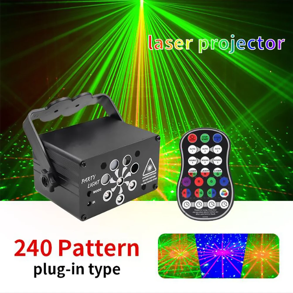 240 patterns Mini USB Charge DJ Disco Light Strobe Party Stage Lighting Effect Voice Control Laser Projector Lamp for Dance Floo 
240 patterns Mini USB Charge DJ Disco Light Strobe Party Stage Lighting Effect Voice Control Laser Projector Lamp for Dance Floo