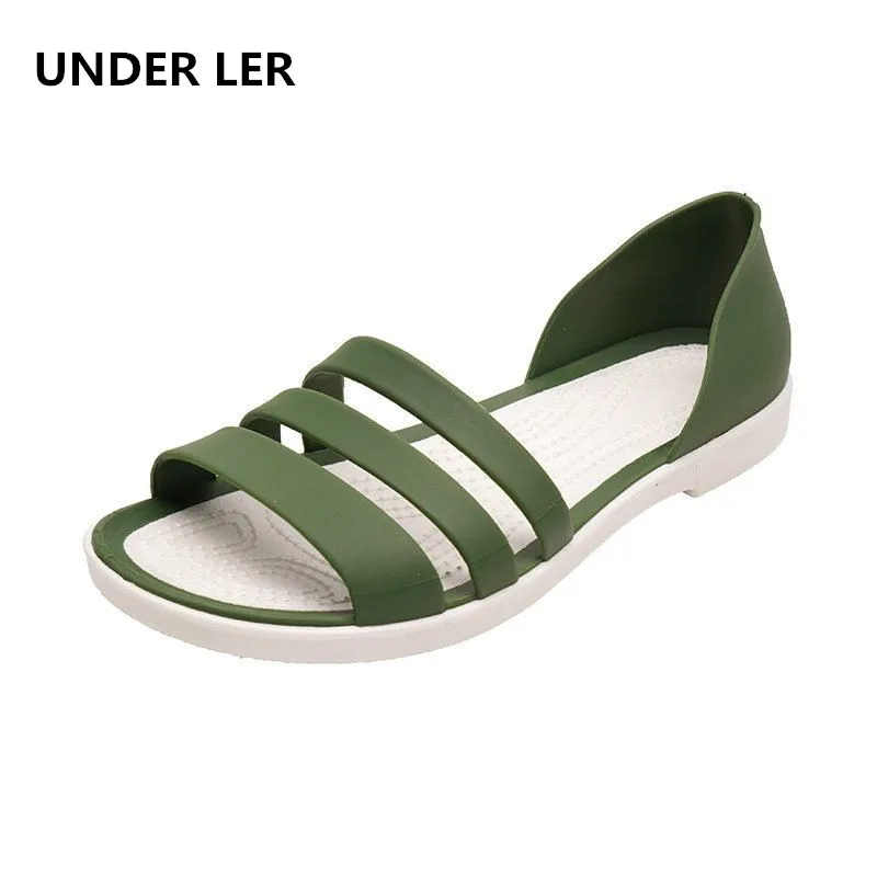 Women's Summer Flat Sandals 2021 Open Open-Toed Slippers Slippers Candy Color Casual Beach Outdoor Women Ladies Jelly Shoes
Women's Summer Flat Sandals 2021 Open Open-Toed Slippers Slippers Candy Color Casual Beach Outdoor Women Ladies Jelly Shoes