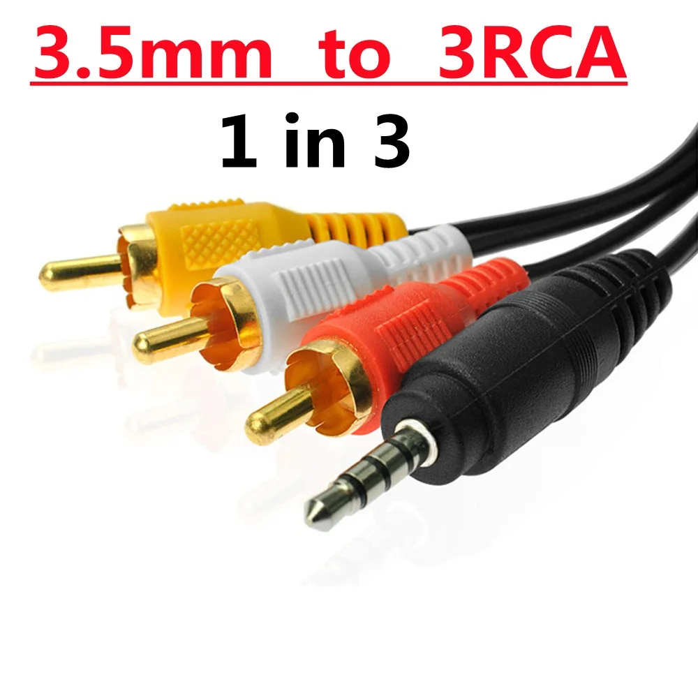 RCA Cable Male to 3 RCA 3.5mm Jack Adapter Audio Aux Video AV Cable Cord for DVD Player Recorder HiFi VCR TV Stereo 1.5M
RCA Cable Male to 3 RCA 3.5mm Jack Adapter Audio Aux Video AV Cable Cord for DVD Player Recorder HiFi VCR TV Stereo 1.5M