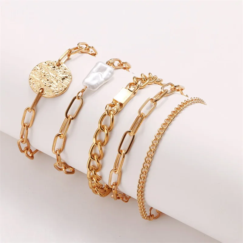 MultiLayer Personalize Women's Bracelet Set Pearl Square Chain European and American Punk Jewelry INS Same Style Bracelet MS786
MultiLayer Personalize Women's Bracelet Set Pearl Square Chain European and American Punk Jewelry INS Same Style Bracelet MS786