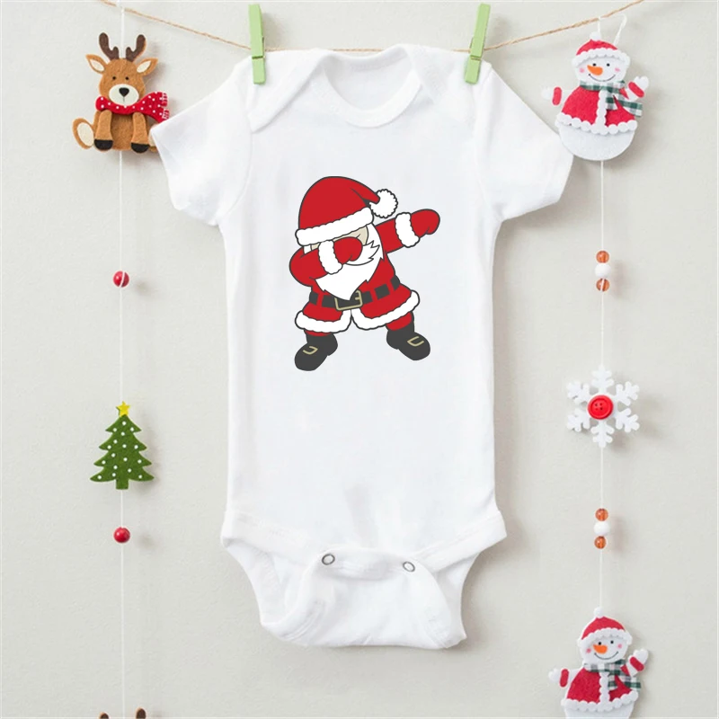 Cute Cartoon Merry Christmas Santa Graphic Printed Baby Romper Infant Summer New Fashion Short Sleeve White Onesies
Cute Cartoon Merry Christmas Santa Graphic Printed Baby Romper Infant Summer New Fashion Short Sleeve White Onesies
