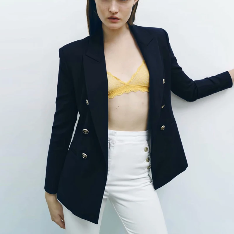 ZA Autumn Women Blazer Jacket 2021 Vintage Long Sleeve Turn Down Collar Coat Female Pocket Outerwear Causal Chic Tops
ZA Autumn Women Blazer Jacket 2021 Vintage Long Sleeve Turn Down Collar Coat Female Pocket Outerwear Causal Chic Tops