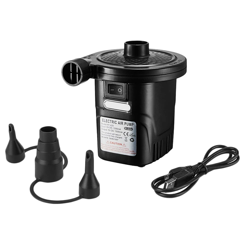 Portable Rechargeable USB Electric Air Pump Quick-Fill Inflator Air Pump with 3 Nozzles
Portable Rechargeable USB Electric Air Pump Quick-Fill Inflator Air Pump with 3 Nozzles