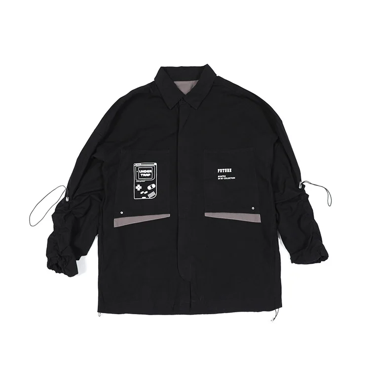 Men's high street style personalized drawstring Sleeve Shirts 2021 New Oversize Loose Men Women Shirts
Men's high street style personalized drawstring Sleeve Shirts 2021 New Oversize Loose Men Women Shirts