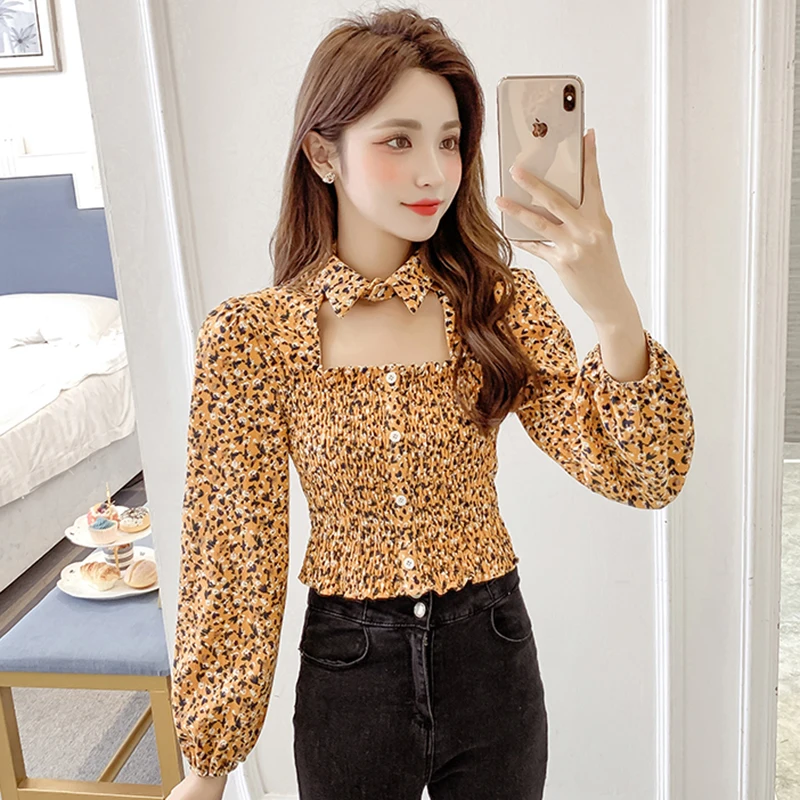 2021 Summer New Print Floral Blouses Shirt Women Long Puff Sleeve Blouses Turn Down Collar Korean Slim Spring Shirts Sexy Tops
2021 Summer New Print Floral Blouses Shirt Women Long Puff Sleeve Blouses Turn Down Collar Korean Slim Spring Shirts Sexy Tops