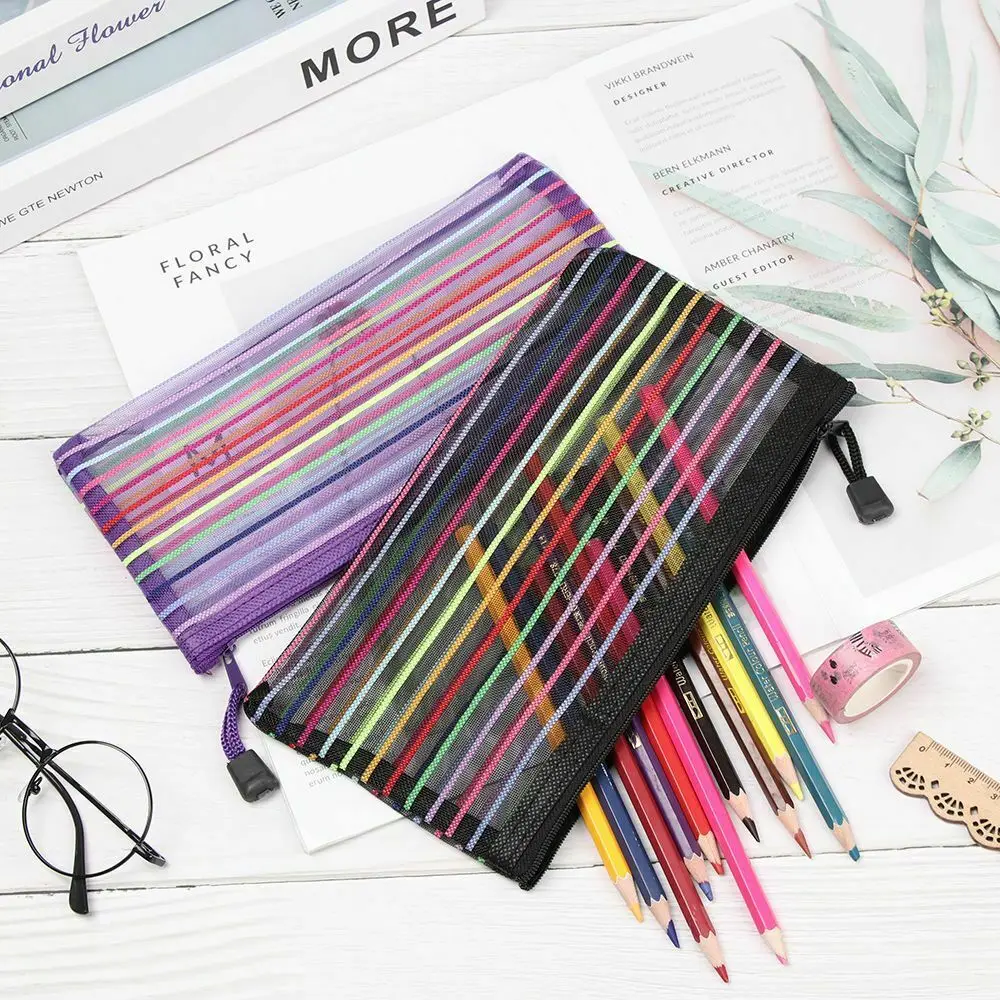 Cosmetic Rainbow Color Grid Zipper Pencil Case Mesh Pen Bag Cosmetic Storage Data Bag Bill Collection File Bag Pen Bag
Cosmetic Rainbow Color Grid Zipper Pencil Case Mesh Pen Bag Cosmetic Storage Data Bag Bill Collection File Bag Pen Bag