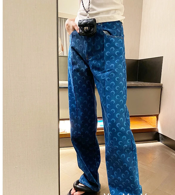 2021 Fashion Classic Brand Luxury Design Moon Print Pants High Waist Versatile Loose Wide Leg Pants Straight Jeans Women M2
2021 Fashion Classic Brand Luxury Design Moon Print Pants High Waist Versatile Loose Wide Leg Pants Straight Jeans Women M2