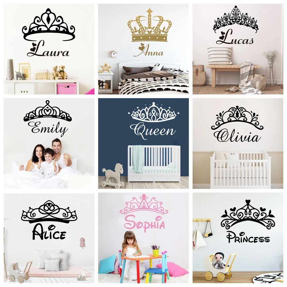 Modern Wall Sticker Crown Custom Name Wall Art Decal For Kids Room Decor Vinyl Stickers Wallpaper Poster Mural
Modern Wall Sticker Crown Custom Name Wall Art Decal For Kids Room Decor Vinyl Stickers Wallpaper Poster Mural