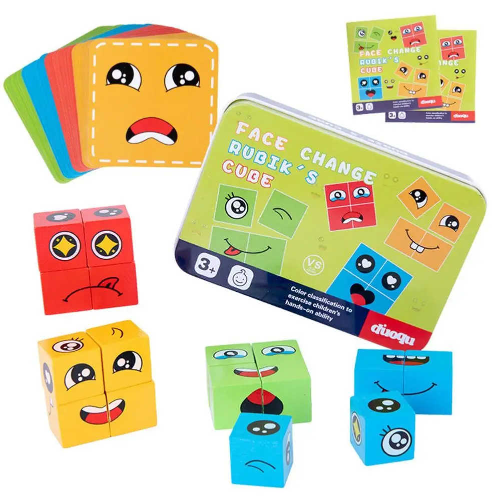 Wooden Expressions Matching Puzzle Game Face Changing Building Blocks With Iron Box Parent-Child Board Games Educational Mon
Wooden Expressions Matching Puzzle Game Face Changing Building Blocks With Iron Box Parent-Child Board Games Educational Mon