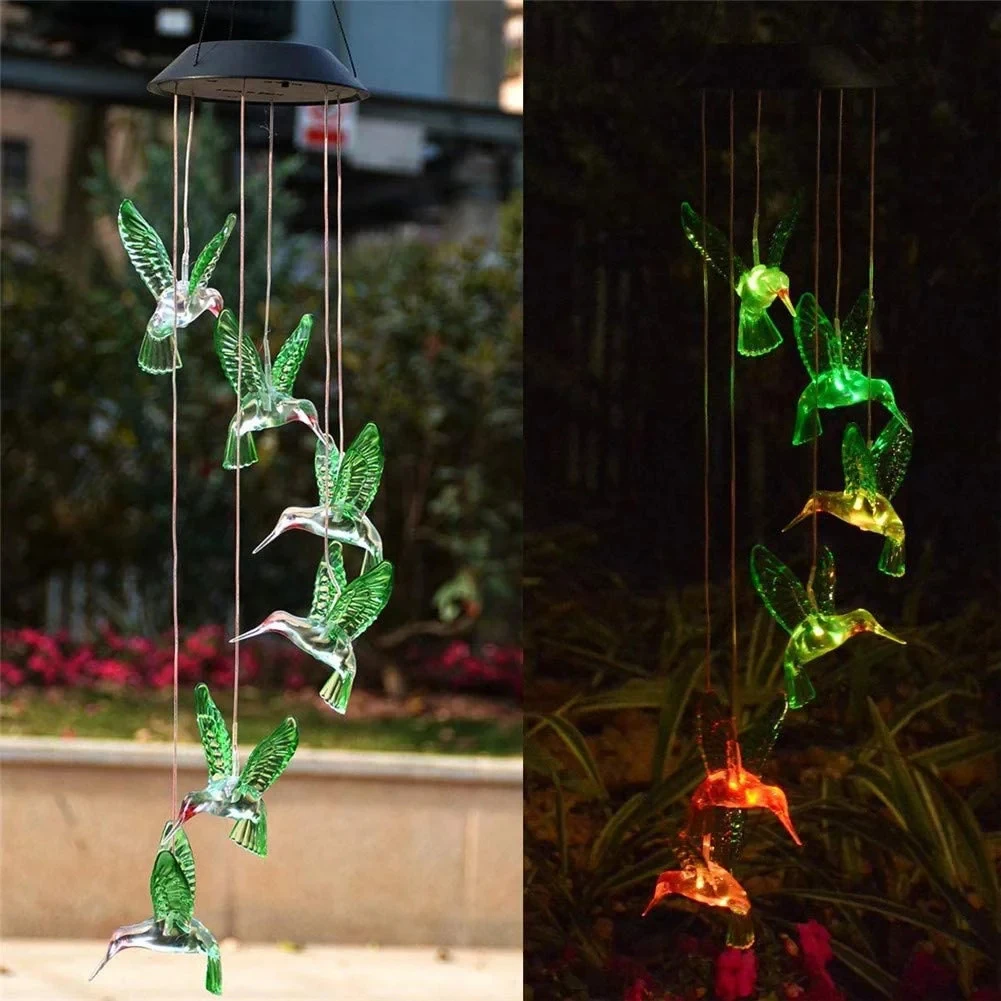 LED Colorful Solar Power Wind Chime Crystal Hummingbird Waterproof Outdoor Windchime Solar Light for Garden Decor
LED Colorful Solar Power Wind Chime Crystal Hummingbird Waterproof Outdoor Windchime Solar Light for Garden Decor