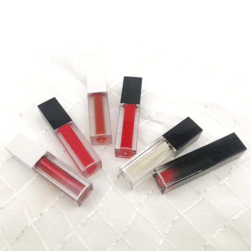 

5ml Square Empty Cosmetic Lipgloss Containers White Lid Lipstick Clear Tube Lip Gloss Matte Refillable Bottle Lip Balm Pack Tube