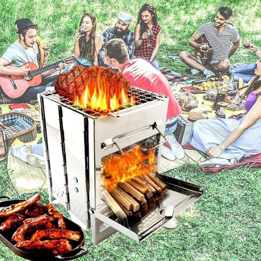 Mini Camping Windproof Wood Stove Adjustable Folding Wood Stove Burning for Outdoor Cooking Picnic Hunting BBQ Travel Wood Stove
Mini Camping Windproof Wood Stove Adjustable Folding Wood Stove Burning for Outdoor Cooking Picnic Hunting BBQ Travel Wood Stove