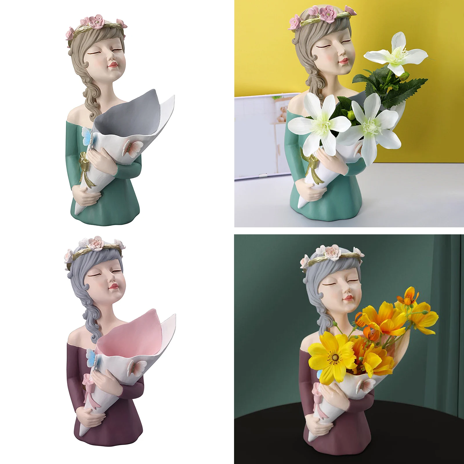 Nordic Girl Figurine Tabletop Desktop Dried Flower Vase for Home Decoration Sculpted Shelf Bookcase Ornaments Birthday Gift
Nordic Girl Figurine Tabletop Desktop Dried Flower Vase for Home Decoration Sculpted Shelf Bookcase Ornaments Birthday Gift